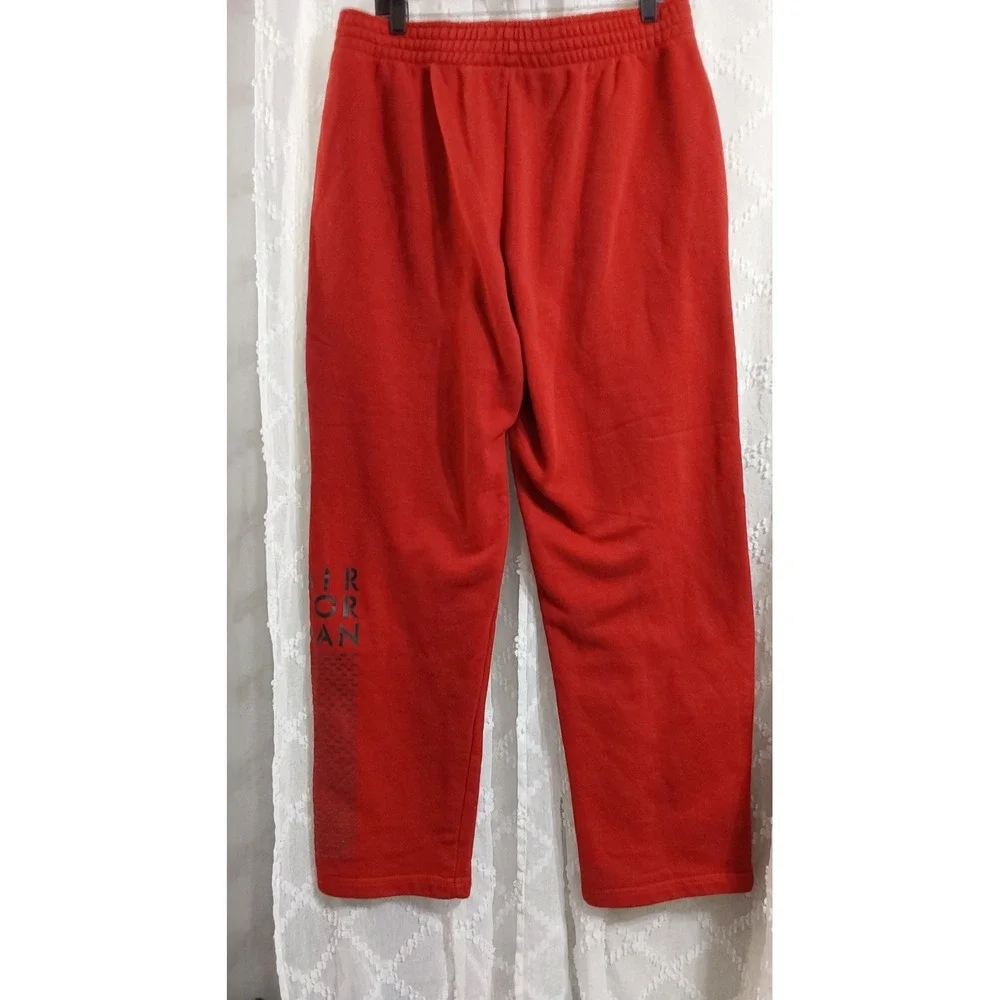 Jordan Mens Red Fleece Joggers Jumpman Graphic Sweatpants Large